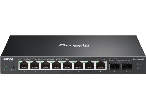 TP-Link ES210X-M2, Håndtert, 2.5G Ethernet (100/1000/2500), Rack-montering, Skrivebords-/veggmontering