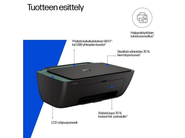 HP DeskJet 2923 Trådløs All-in-One Farge Skriver, Termisk blekk-dyse, Fargeutskrift, 4800 x 1200 DPI, Fargekopiering, A4, Grå
