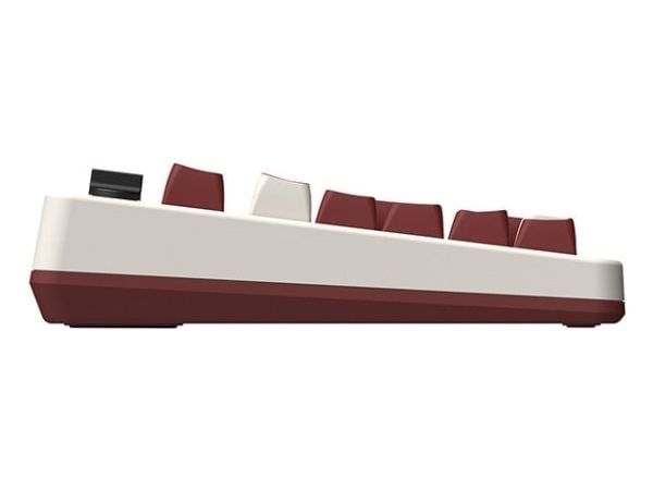 8Bitdo Retro 108, Täysikokoinen (100 %), Langallinen & langaton, USB + RF Wireless + Bluetooth, Mekaaninen, Burgundi, Valkoinen