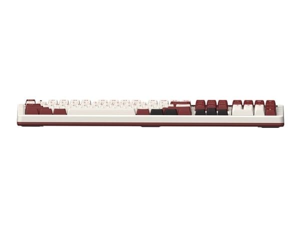 8Bitdo Retro 108, Täysikokoinen (100 %), Langallinen & langaton, USB + RF Wireless + Bluetooth, Mekaaninen, Burgundi, Valkoinen