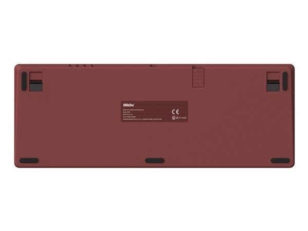 8Bitdo Retro 108, Täysikokoinen (100 %), Langallinen & langaton, USB + RF Wireless + Bluetooth, Mekaaninen, Burgundi, Valkoinen