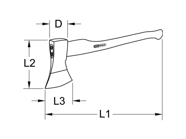 KS Tools 9639607 Økse 610 mm 1740 Hovedvægt 1140 g
