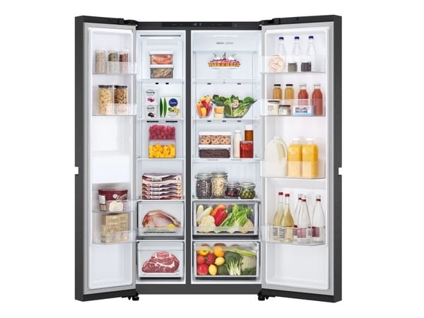 LG GSBC40EPPE - Kjøleskap/fryser - side-ved-side - bredde: 91.3 cm - dybde: 73.5 cm - høyde: 179 cm - 664 liter - Klasse E - svart