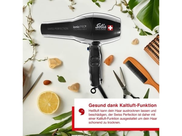 Hårføner Solis Swiss Perfection 360 ionic Pro sort