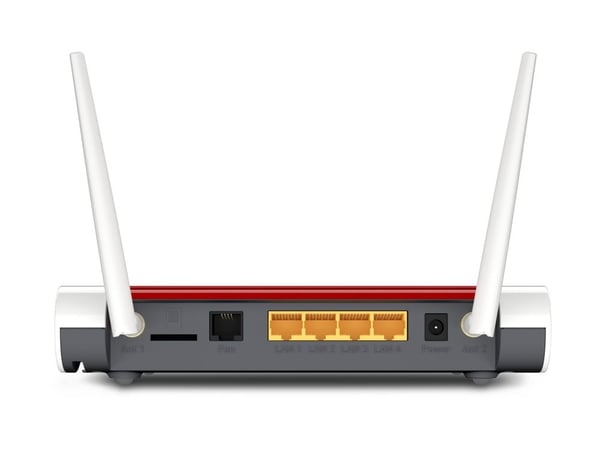 FRITZ!Box 6850 5G - Trådløs ruter - WWAN 4-portssvitsj - 1GbE - Wi-Fi 5 - Dobbeltbånd - 3G, 4G, 5G - VoIP-telefonadapter