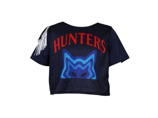 K-pop-stjärnan Hunter maskeradkostym