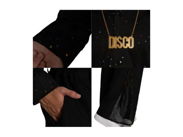 Svart disko-kostym