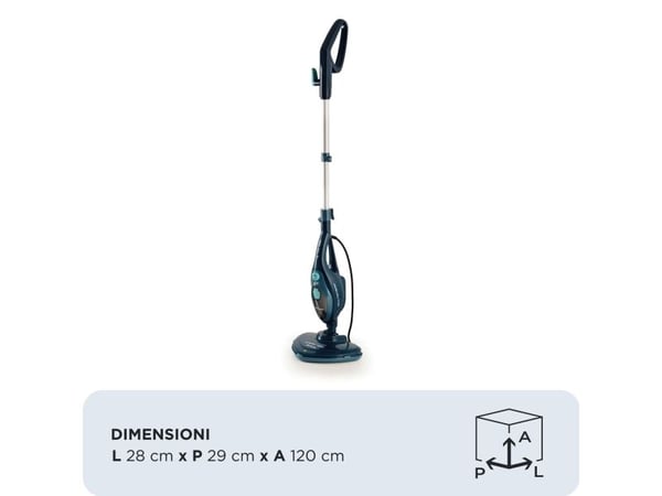 Ariete 00P416406AR0, Dampmopp, 0,35 l, Blå, Rotasjon, 5 m, CE