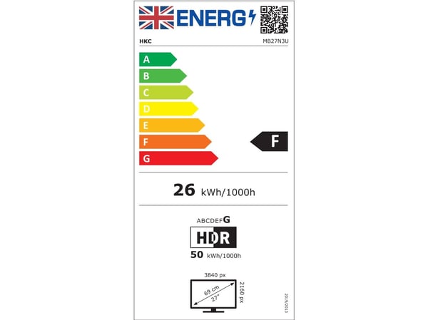 HKC B2742A, 68,6 cm (27"), 3840 x 2160 piksler, 4K Ultra HD, Svart
