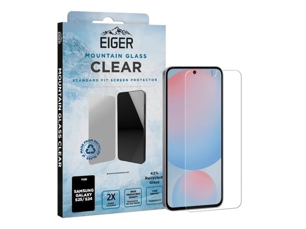 EIGER EGSP01018, Samsung, Galaxy S25 / S24, Fallsikker, Ripebestandig, Støvresistent, Sjokkresistent, Gjennomsiktig, 1 stykker
