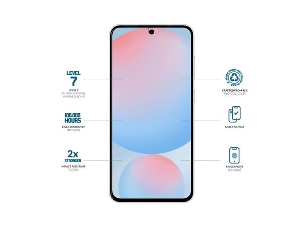 EIGER EGSP01018, Samsung, Galaxy S25 / S24, Fallsikker, Ripebestandig, Støvresistent, Sjokkresistent, Gjennomsiktig, 1 stykker