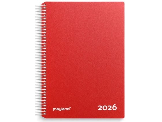 Timekalender rød PP-plast 2026