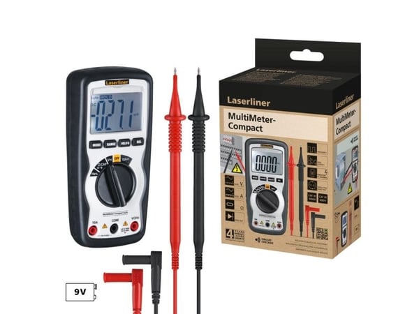 Laserliner MultiMeter-Compact, Digitalt, Håndholdt multimeter, 4 - 600 V, 4 - 600 V, 1,5% + 4, 0,5% + 2