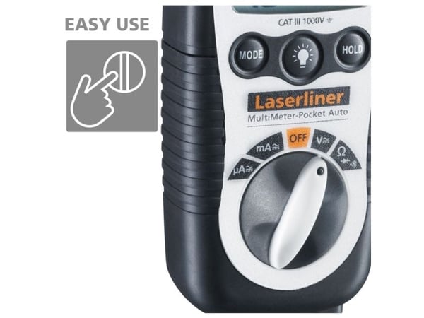 Laserliner MultiMeter-Pocket, Digitalt, Håndholdt multimeter, 2 - 200 V, 2 - 200 V, 10 mV, 10 mV