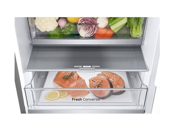 LG GBV7280AMB - Kjøleskap/fryser - bunnfryser - bredde: 59.5 cm - dybde: 67.5 cm - høyde: 203 cm - 387 liter - Klasse A - metall sorbet