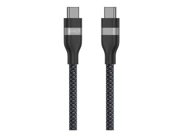 Anker - USB-kabel - USB-C (hann) til USB-C (hann) - 1.83 m - USB Power Delivery (240 W), braided, upcycled - svart