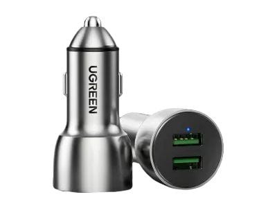 Ugreen CD213 - Bilstrømadapter - 36 watt - 3 A - QC 4.0, PD - 2 utgangskontakter (USB, USB-C)
