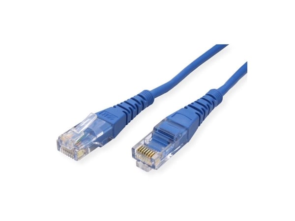 Roline - Koblingskabel - RJ-45 (hann) til RJ-45 (hann) - 1 m - UTP - CAT 5e - formstøpt - blå