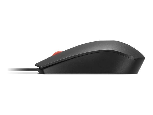 Lenovo - Mus - optisk - 3 knapper - kablet - USB - svart, rød