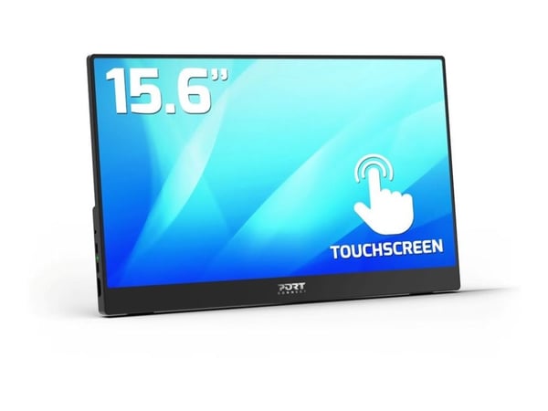 PORT Connect NOMAD - LCD-skjerm - 15.6" - portabel - berøringsskjerm - 1920 x 1080 Full HD (1080p) @ 60 Hz - IPS - HDMI, 2xUSB-C - høyttalere