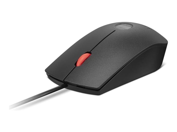 Lenovo - Mus - optisk - 3 knapper - kablet - USB - svart, rød