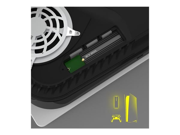 ICY BOX IB-M2HS-PS5 - Fasttilstands-drevvarmelegeme - svart - for Sony PlayStation 5