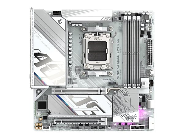 AORUS X870M ELITE WIFI7 ICE - Hovedkort - micro ATX - Socket AM5 - AMD X870 Chipset - USB-C 3.2 Gen 2x2, USB 3.2 Gen 1, USB 3.2 Gen 2 - Wi-Fi 7, Bl...