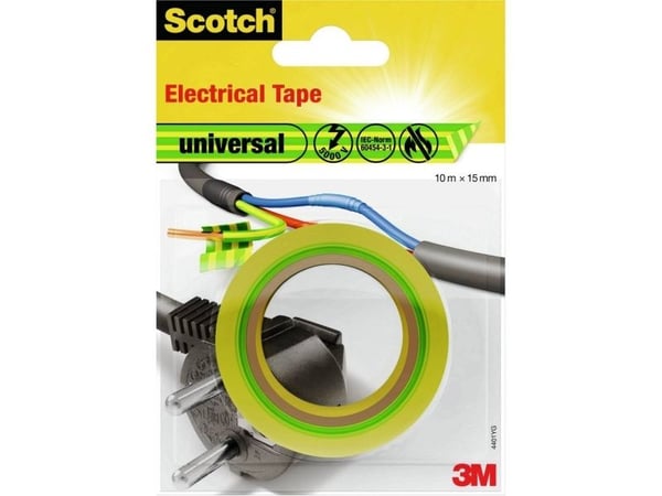 3M 7100021034, 1 stykker, Grønn/gul, PVC, 6000 V, 10 m, 15 mm