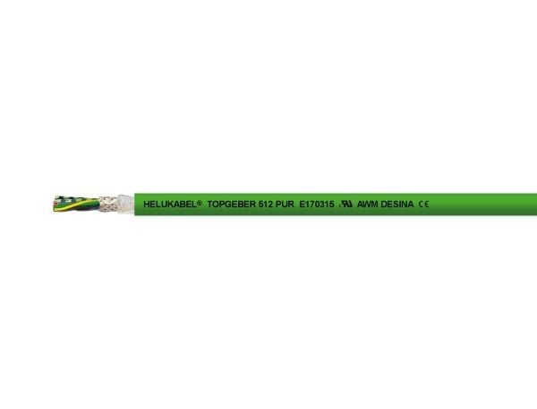 Hel kabel TOPGEBER 512 Kodarkabel 8 x 0,25 mm² + 2 x 0,50 mm² Grön 707739 50 m