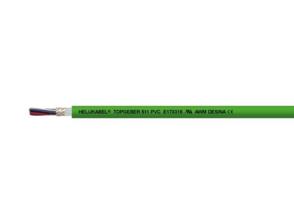Hel kabel TOPGEBER 511 Kodarkabel 6 x 0,14 mm² + 4 x 0,14 mm² Grön 707389 50 m