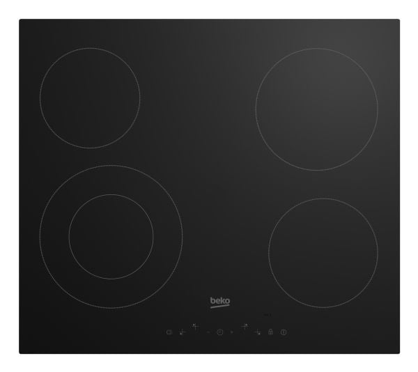 Beko BBSE17321B, Sonebasert induksjon, 4 zone(s), Glass-keramikk, Svart, Berøringskontroll, 4 zone(s)