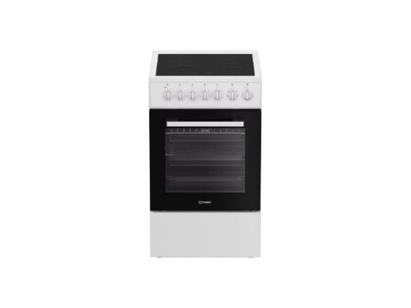 Indesit komfyr IS5V5GSW/P keramisk topp elektrisk ovn baltas bredde 50 cm dybde 60 cm 55 l