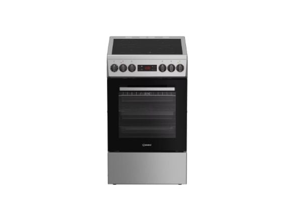Indesit IS5V8CSX/P - Komfyr - frittstående - bredde: 50 cm - dybde: 60 cm - høyde: 85 cm - med selvrens