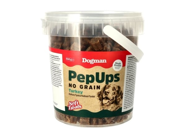 Dogman Pep Ups No Grain Kalkon Hundgodis 500g