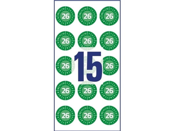 Inspektionsetiketter, Avery, 6945-2026 20x20mm green, antal etiketter pr. ark : 15 pakke a 8 stk