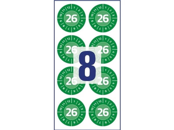 Inspektionsetiketter, Avery, 6946-2026 30x30mm green, antal etiketter pr. ark : 8 pakke a 10 stk