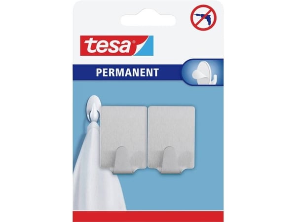 Tesa Permanent Hook L 2 pcs. Square metal - 66613-00000-00