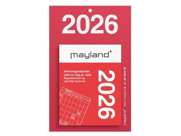 Lille afrivningskalender m/bagsidetekst 2026