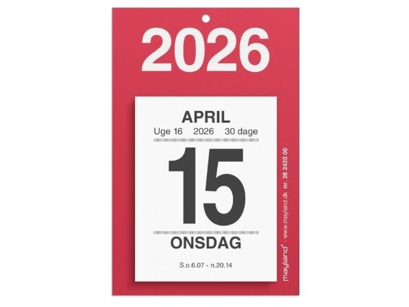 Lille afrivningskalender m/bagsidetekst 2026