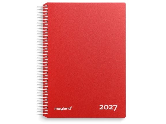 Timekalender rød PP-plast 2027