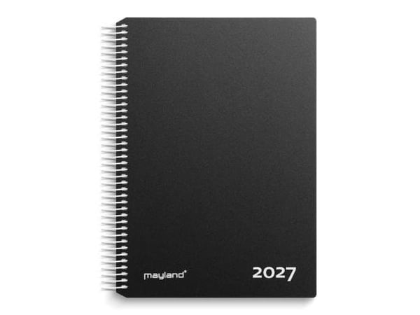 Tuntikalenteri musta PP-muovia 2027