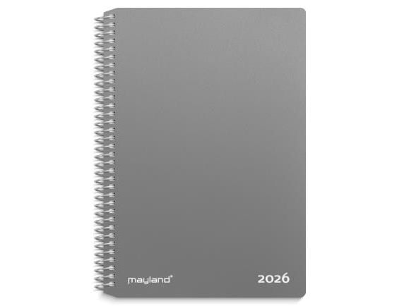 Ugekalender tværformat grå PP-plast 2026