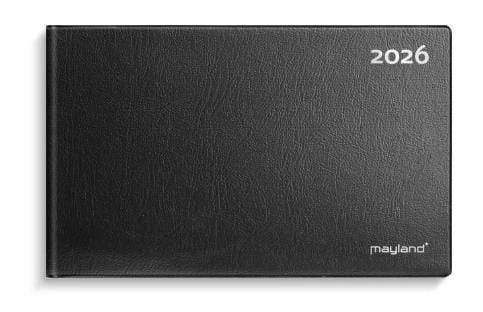 Mayland 16132000, 134 sheets, Hardcover, Black, Week on 2 pages, Lined paper, 154 mm
