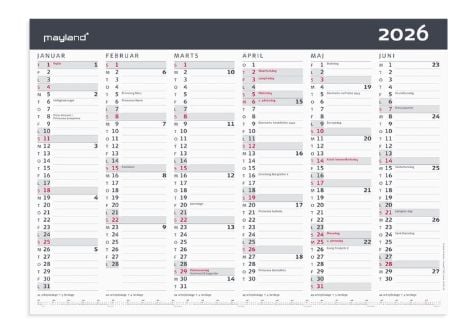 Mayland Kontorkalender Moderne A3 2026