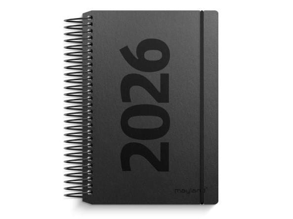 Minidagskalender i matt svart resirkulert kartong 2026