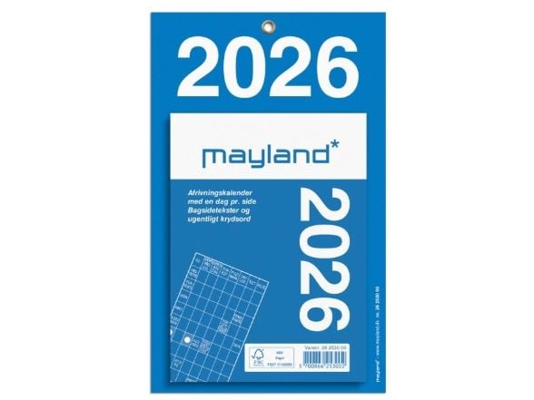 Mayland 26253000, Vegg, 734 sider, Riv-av, Flerfarget, Dag, 12 måned(er)