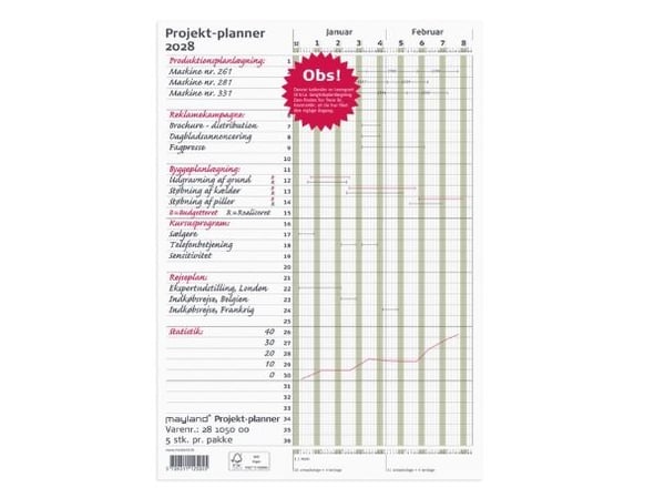 Mayland 28105000, vegg, 2 sider, A4, flerfarget, 80 g/m², 210 mm