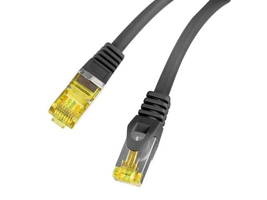 Lanberg - Liitäntäjohto - RJ-45 (uros) RJ-45 (uros) - 10 m - 6 mm - S/FTP - CAT 6a - halogeeniton, rypistymätön, punottu kupari - musta