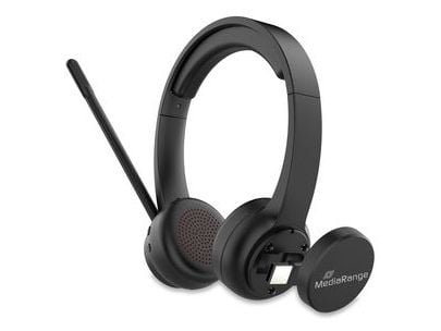 MediaRange MROS307, Trådløs, Samtaler/musikk, 20 - 20000 Hz, 150 g, Hodesett, Svart