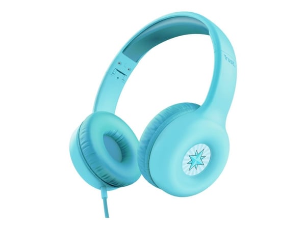 Trust Nouna - Hodetelefoner med mikrofon - on-ear - kablet - 3,5 mm jakk - blå